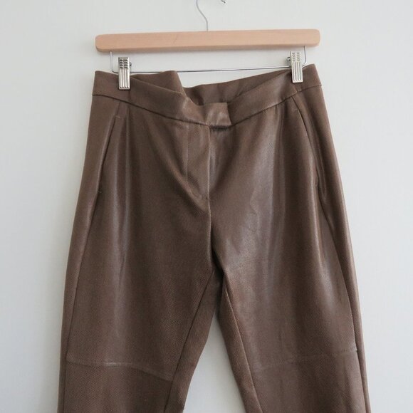 ANIA SCHIERHOLT Tan Brown Faux Leather Pants - Size US 32 - Picture 3 of 14